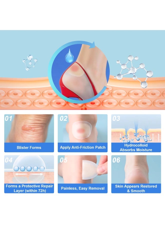 TIVLON لصقات بثور جل مقاومة للماء لاصقة للبثور لوسادات البثور للكعب والقدم والأصابع جل بثور هيدروكوليد جل لصقات البثور - Image 5